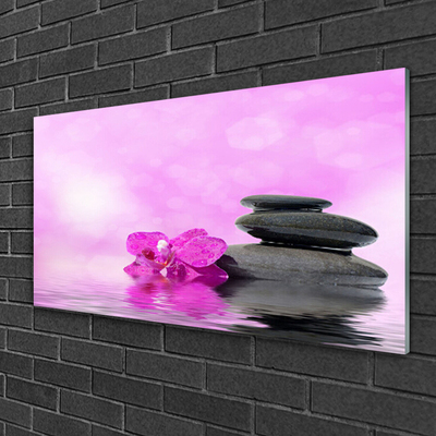 Cuadro de vidrio Flor arte rosa