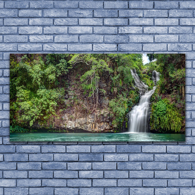 Cuadro de vidrio Salto del agua roca naturaleza