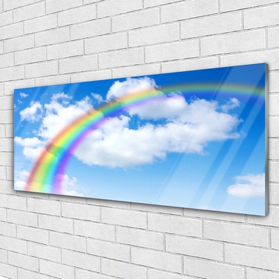 Cuadro de vidrio Arco iris cielo nubes naturaleza