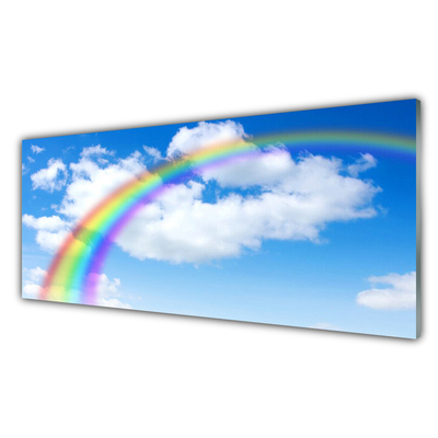 Cuadro de vidrio Arco iris cielo nubes naturaleza