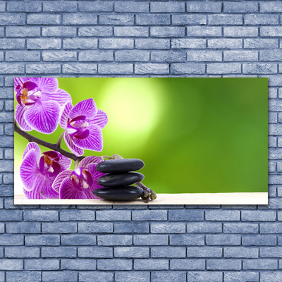 Cuadro en vidrio Orquideas verde flores