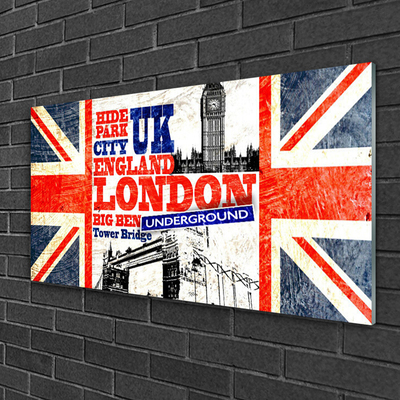 Cuadro en vidrio Londres bandera arte
