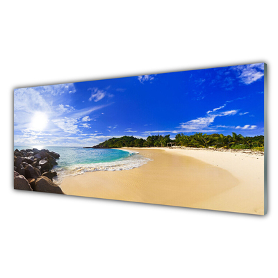Cuadro en vidrio Sol mar playa paisaje