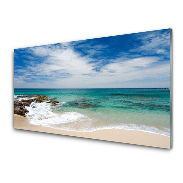 Cuadro en vidrio Playa mar paisaje