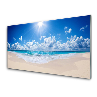 Cuadro en vidrio Playa mar sol paisaje