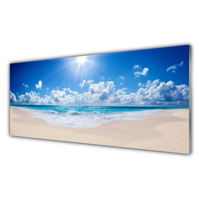 Cuadro en vidrio Playa mar sol paisaje