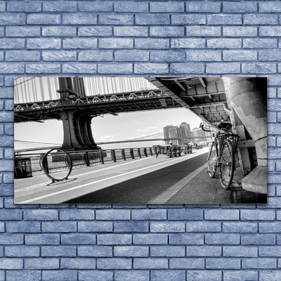 Cuadro en vidrio Puente bicicleta arquitectura
