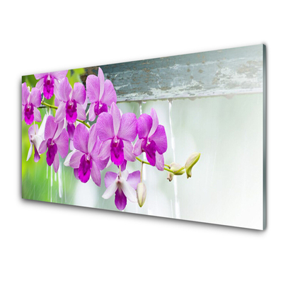 Cuadro en vidrio Orquídeas gotas naturaleza