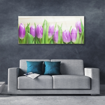 Cuadro en vidrio Tulipanes flores naturaleza