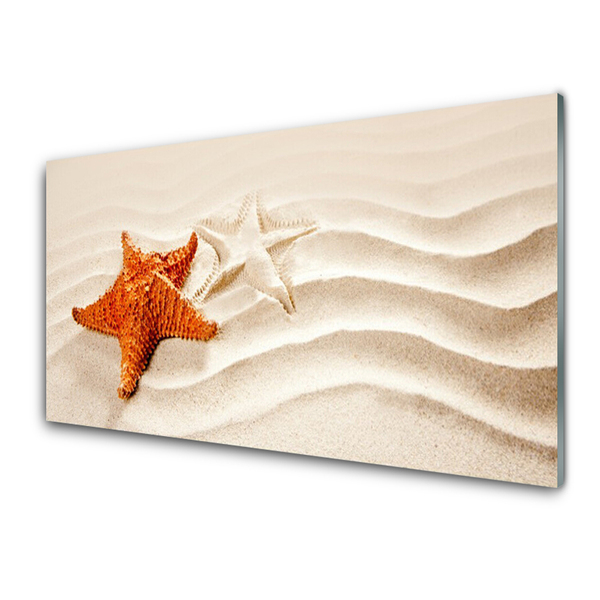 Cuadro en vidrio Estrella en la arena playa