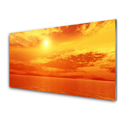Cuadro en vidrio Sol mar paisaje