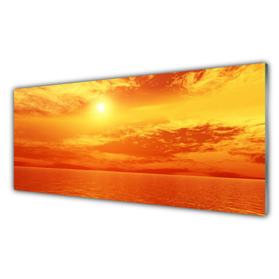 Cuadro en vidrio Sol mar paisaje