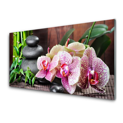 Cuadro en vidrio Bambú orquídea spa