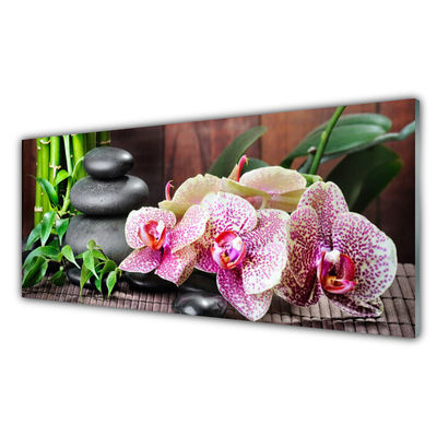 Cuadro en vidrio Bambú orquídea spa