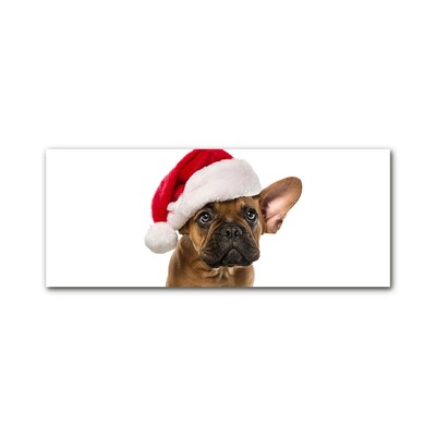 Cuadro en vidrio Navidad del perro del dogo