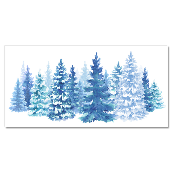 Cuadro en vidrio Invierno de la nieve árboles de navidad