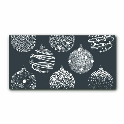 Cuadro en vidrio bolas de Navidad de la abstracción de invierno
