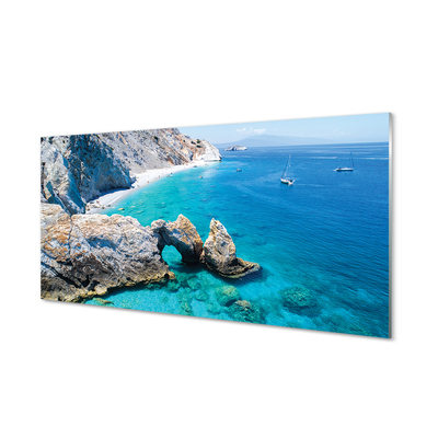 Paneles de vidrio Grecia playa costa del mar