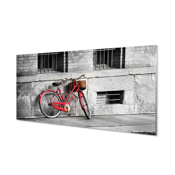 Paneles de vidrio Bicicleta roja con una cesta
