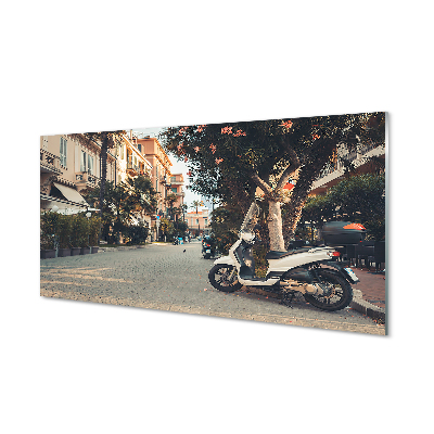 Paneles de vidrio Motocicletas de la ciudad de la palma del verano