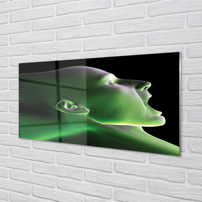 Paneles de vidrio La luz verde la cabeza del hombre