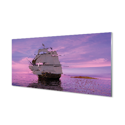 Paneles de vidrio Cielo púrpura del mar del barco