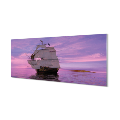 Paneles de vidrio Cielo púrpura del mar del barco