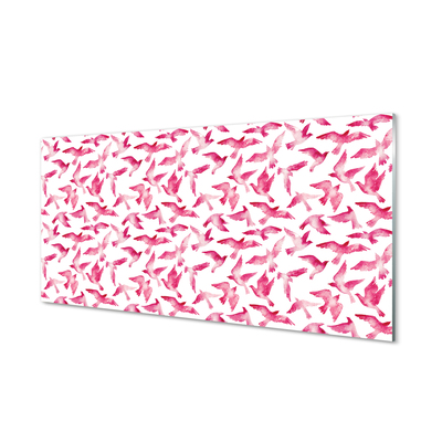 Paneles de vidrio Pájaros de color rosa