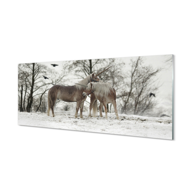Paneles de vidrio Unicornios bosque del invierno
