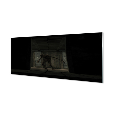 Paneles de vidrio Edificio oscuro del zombi