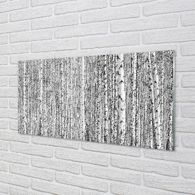 Paneles de vidrio Bosque de blanco y negro