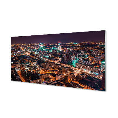 Paneles de vidrio Varsovia ciudad panorama de la noche