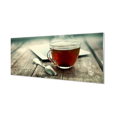 Paneles de vidrio Calentar una cucharada de té