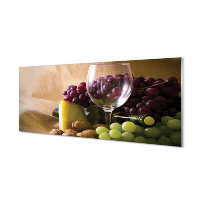 Paneles de vidrio Las uvas vaso vacío