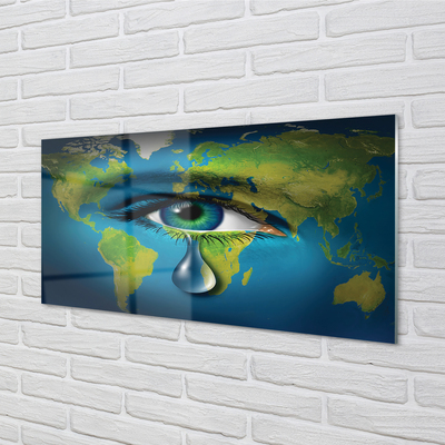 Paneles de vidrio Mapa de lágrima del ojo