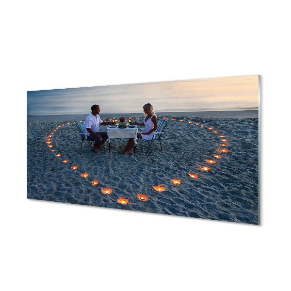 Paneles de vidrio Corazón con un par de velas de mar