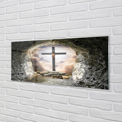 Paneles de vidrio Cueva de la luz cruz de jesús