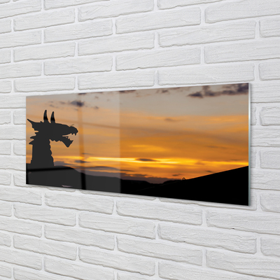 Paneles de vidrio Sunset cielo dragón