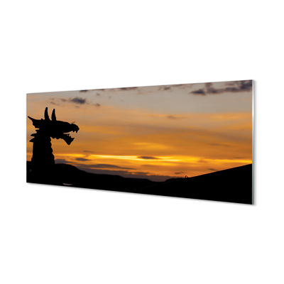 Paneles de vidrio Sunset cielo dragón