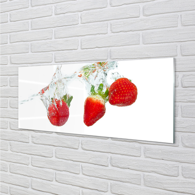 Paneles de vidrio Fondo blanco agua de fresa