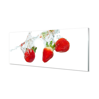 Paneles de vidrio Fondo blanco agua de fresa