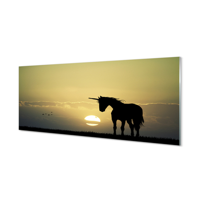 Paneles de vidrio El campo unicornio puesta de sol