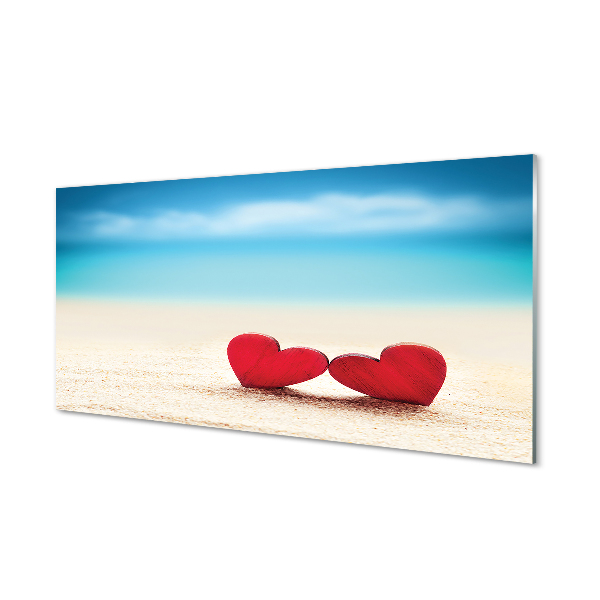 Paneles de vidrio Corazón del mar de arena roja