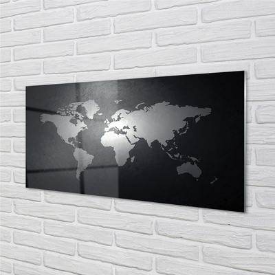 Paneles de vidrio Fondo negro blanco mapa
