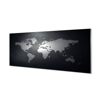 Paneles de vidrio Fondo negro blanco mapa