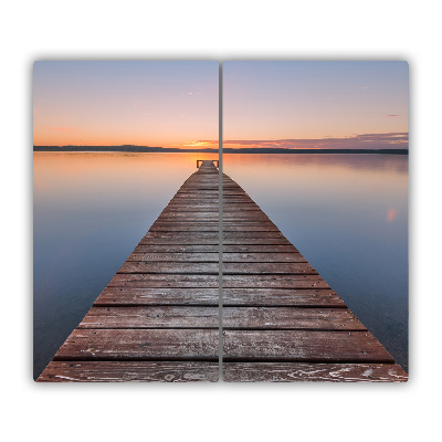 Tabla de cortar de vidrio Muelle de madera