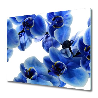 Tabla de cortar de vidrio Una orquídea azul