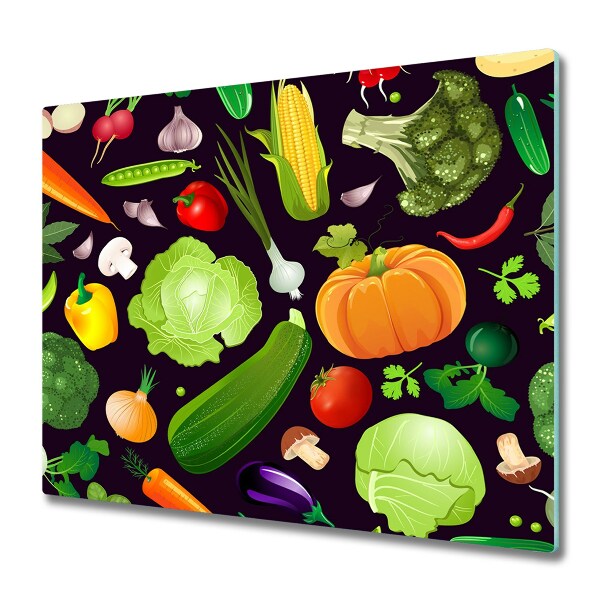 Tabla de cortar de vidrio Verduras coloridas