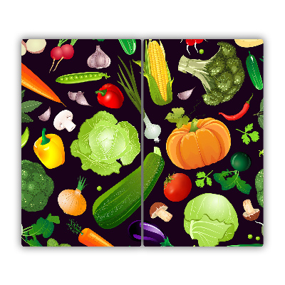 Tabla de cortar de vidrio Verduras coloridas