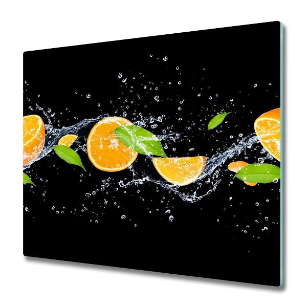 Tabla de cortar de vidrio Naranjas y el agua